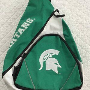 Michigan State University MSU Spartans Sling Style Adjustable Canvas Backpack